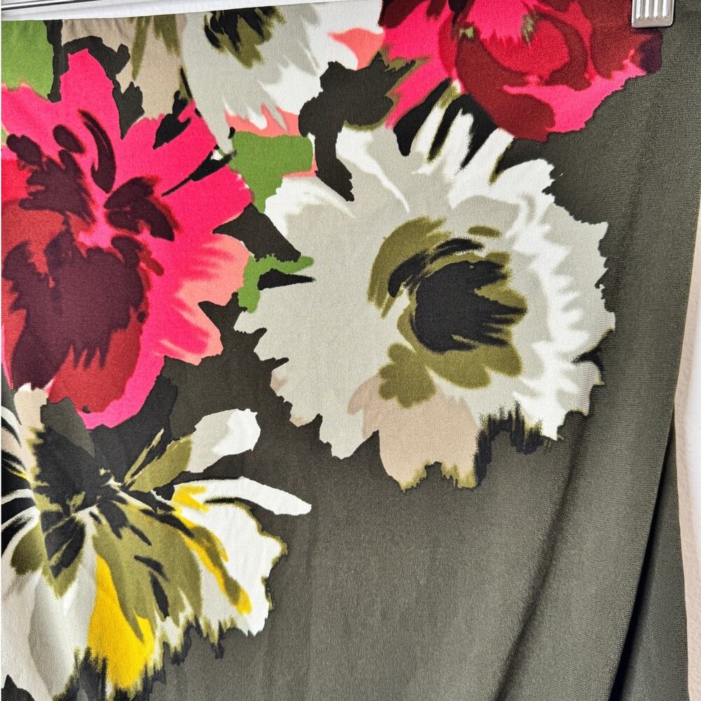 Outback Red Small Brown/Green Floral Jersey Strapless Tube Top Blouse - Picture 2 of 7
